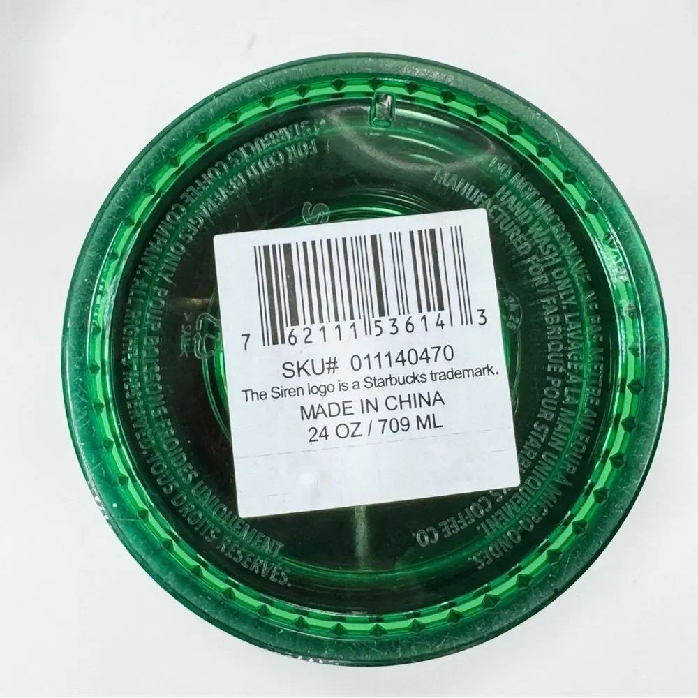 Starbucks 2023‎ Watermelon Grid Cut Acrylic Tumbler Cup Green Pink 24oz Venti